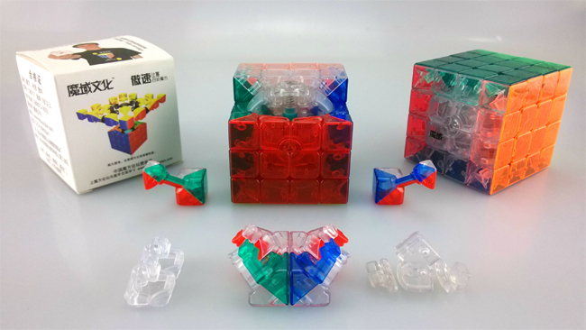 MoYu AoSu 4x4x4 Stickerless Speed Cube 62mm Transparent